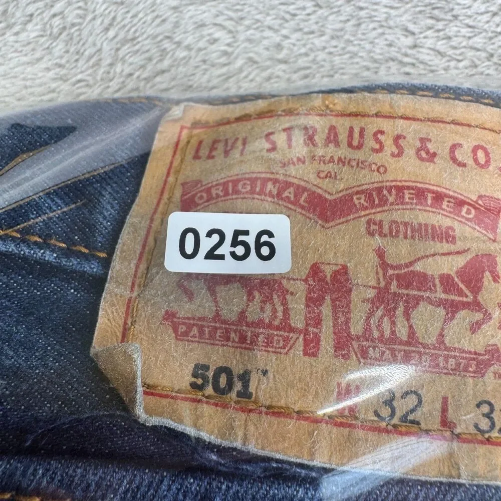 Levi's 501 Original Jeans Mens 32x32 Blue Denim Stretch Straight Leg Button-Fly